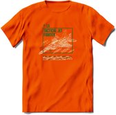 F-15 Vliegtuig T-Shirt | Unisex leger Kleding | Dames - Heren Straaljager shirt | Army F16 | Grappig bouwpakket Cadeau | - Oranje - XL