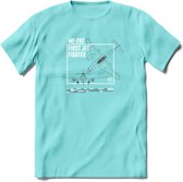 ME-262 Vliegtuig T-Shirt | Unisex leger Kleding | Dames - Heren Straaljager shirt | Army F16 | Grappig bouwpakket Cadeau | - Licht Blauw - S