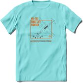 ME-262 Vliegtuig T-Shirt | Unisex leger Kleding | Dames - Heren Straaljager shirt | Army F16 | Grappig bouwpakket Cadeau | - Licht Blauw - S