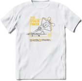 F-22 Vliegtuig T-Shirt | Unisex leger Kleding | Dames - Heren Straaljager shirt | Army F16 | Grappig bouwpakket Cadeau | - Wit - S