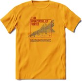 F-106 Vliegtuig T-Shirt | Unisex leger Kleding | Dames - Heren Straaljager shirt | Army F16 | Grappig bouwpakket Cadeau | - Geel - XXL