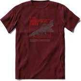 F-106 Vliegtuig T-Shirt | Unisex leger Kleding | Dames - Heren Straaljager shirt | Army F16 | Grappig bouwpakket Cadeau | - Burgundy - M