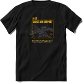 A-10 Warthog Vliegtuig T-Shirt | Unisex leger Kleding | Dames - Heren Straaljager shirt | Army F16 | Grappig bouwpakket Cadeau | - Zwart - 3XL