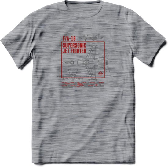 Vliegtuig T-Shirt | Unisex leger Kleding | Dames - Heren Straaljager shirt | Army F16 | Grappig bouwpakket Cadeau | - Donker Grijs - Gemaleerd - M