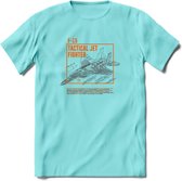 F-15 Vliegtuig T-Shirt | Unisex leger Kleding | Dames - Heren Straaljager shirt | Army F16 | Grappig bouwpakket Cadeau | - Licht Blauw - M