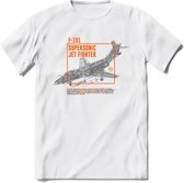 F-101 Vliegtuig T-Shirt | Unisex leger Kleding | Dames - Heren Straaljager shirt | Army F16 | Grappig bouwpakket Cadeau | - Wit - M