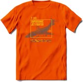 F-101 Vliegtuig T-Shirt | Unisex leger Kleding | Dames - Heren Straaljager shirt | Army F16 | Grappig bouwpakket Cadeau | - Oranje - XXL