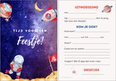 Uitnodiging kinderfeestje | 20 stuks | uitnodigingskaarten | uitnodiging verjaardag | uitnodiging feest | uitnodiging kinderfeestje jongen | uitnodiging kinderfeestje astronaut | a