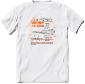 F-18 Vliegtuig T-Shirt | Unisex leger Kleding | Dames - Heren Straaljager shirt | Army F16 | Grappig bouwpakket Cadeau | - Wit - XL