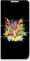 Smartphone Hoesje Geschikt voor Samsung Galaxy S22 Plus Wallet Case Leuke Verjaardagscadeaus Cat Color