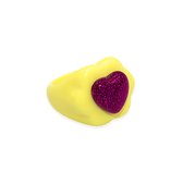 Dazzling & Hypnotic - Ring en résine Cheesecake - Ring femme - Ring jaune - Chevalière - Bijoux colorés