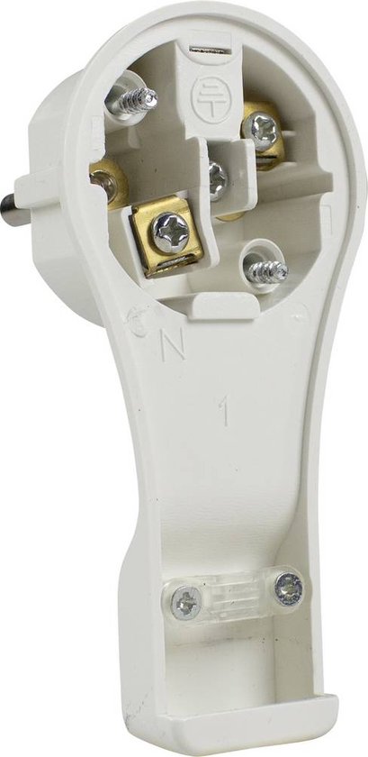 as - Schwabe Verlengkabel 3 m met platte stekker en dubbel stopcontact, 230V /16A, IP20, platte stekker, verlengkabel, 2-voudige koppeling, wit, 51025