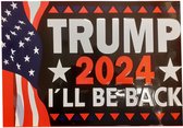 Trump 2024 I'll Be Back Metalen Bord Met Reliëf - 43 x 31 cm