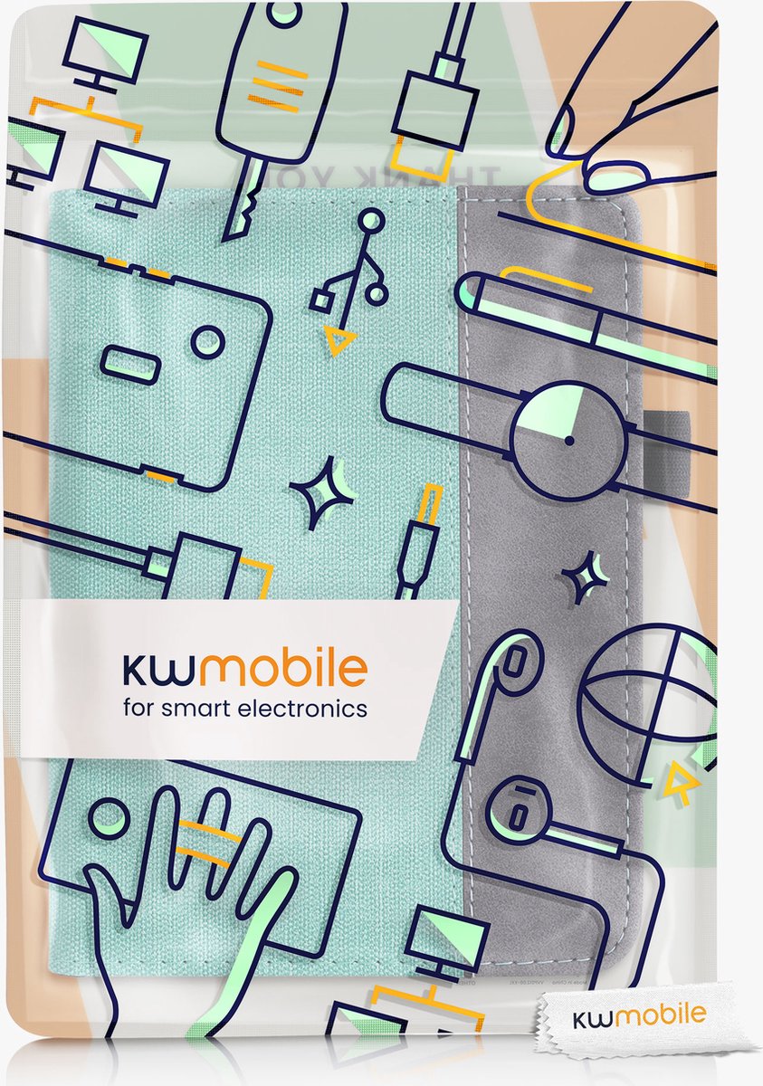 kwmobile flip cover pour Kobo Nia - Housse avec poignée pour liseuse en  vert menthe /
