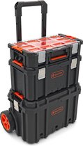 Tactix 3 Delige Modulaire Verrijdbare Trolley Gereedschapskofferset