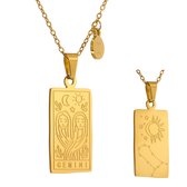 Valentijn cadeautje voor haar - Sterrenbeeld ketting Tweeling goud - horoscoop ketting - waterproof roestvrij - gold plated - anti-allergie - gouden vergulde ketting - verjaardagscadeau - cad