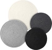 Pannenlappen | 4 Stuks | 4 Kleuren | 2 Maten | Gevlochten | Katoen