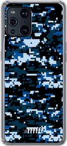 6F hoesje - geschikt voor OPPO Find X3 Pro -  Transparant TPU Case - Navy Camouflage #ffffff