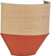 Wandlamp - Katoen en natuurlijk raffia - H 20 x W 20,5 x 10 cm - Terracotta