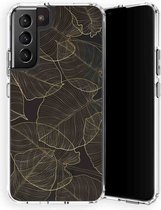Selencia Zarya Fashion Extra Beschermende Backcover Samsung Galaxy S22 hoesje - Gold Botanic