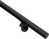 Trapleuning - Zwart - Rond - 45 mm - 100 cm - Zwart gepoedercoat
