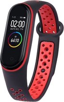 DrPhone XB4 - Mi band - sportHorlogeband - Armband Geschikt voor smartwatches/Mi band 3/4 - Zwart/Rood