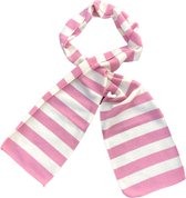 VanPalmen heren sjaal - roze wit gestreept - 50% wol, 50% acryl - topkwaliteit - Italiaans maatwerk