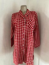 Taubert sleepshirt/lounge flanel doorknoop Winter Saga Rosso Check maat 44