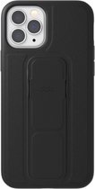 CLCKR Gripcase Saffiano PU en TPU hoesje voor iPhone 12 en iPhone 12 Pro - zwart