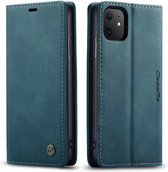 iPhone 11/XR Bookcase hoesje - CaseMe - Effen Blauw - Kunstleer