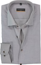 ETERNA slim fit overhemd - structuur heren overhemd - blauw met wit en beige - Strijkvrij - Boordmaat: 44