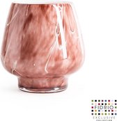 Design Vaas Milano - Fidrio MAUVE - glas, mondgeblazen bloemenvaas - diameter 14 cm hoogte 20 cm