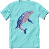 Dieren T-Shirt | Walvis shirt Heren / Dames | Wildlife whale cadeau - Licht Blauw - M