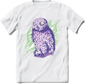 Dieren T-Shirt | Uil shirt Heren / Dames | Wildlife owl cadeau - Wit - L