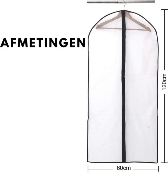 HMerch™ Kledinghoes met Rits – Set van 6 – 60x120 cm – Kledingzak –  Beschermhoes... | bol.com