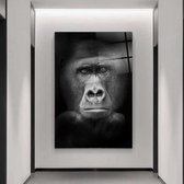 Wallyard - Glasschilderij Aap - Wall art - Schilderij - 60x90 cm - Premium glass - Incl. muur bevestiging
