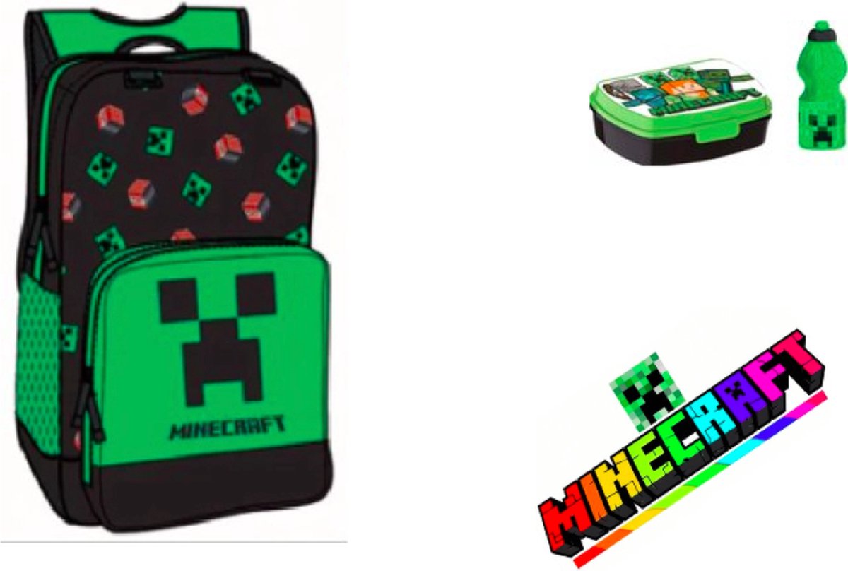 Minecraft - Ensemble Sac à déjeuner et gourde - …