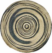 Vloerkleed Vloermat 100 cm rond Tie Dye Blauw Grijs
