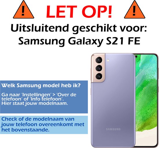 Samsung Galaxy S21 FE Case Book Bookcase avec protection d'écran - Samsung Galaxy S21 FE Screen Protector - Samsung Galaxy S21 FE Book Case avec protection d'écran Wit