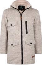 Gebreid Wollen Heren/Uni Vest van Schapenwol met Polyester Fleece voering en afneembare capuchon - SHAKALOHA - M Colombo ZH Beige L