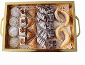 LUXE TAARTPLATEAU GOUD I SERVEERSCHAAL MET DEKSEL I 34X24CM