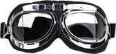 CRG Chrome Pilotenbril - Retro Motorbril - Motorbril Heren - Helder Glas