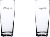 Gegraveerde bierfluitje 19cl beppe+mem