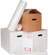 Verhuisdozen Premium Verhuispakket- 20 stuks echte Witte Premium Klik Klak Verhuisdozen + 10 boekendozen compleet verhuispakket met noppenfolie, etiketten, pakpapier en tape. Een g