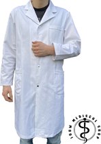 Jouw medische shop - doktersjas - Heren - maat S - labjas - laboratoriumjas - 100% katoen - labcoat - laboratorium - cotton - dokter - medisch - drukknopen