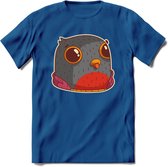 Casual duif T-Shirt Grappig | Dieren vogels Kleding Kado Heren / Dames | Animal Skateboard Cadeau shirt - Donker Blauw - M