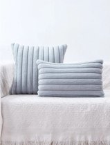 kussenhoes | Sierkussen| Ribstof (extra dik en extra zacht) | 30x50 CM | Blauw