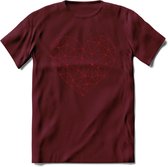 Hart - Valentijn T-Shirt | Grappig Valentijnsdag Cadeautje voor Hem en Haar | Dames - Heren - Unisex | Kleding Cadeau | - Burgundy - XL