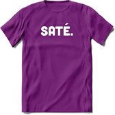 Sate - Snack T-Shirt | Grappig Verjaardag Kleding Cadeau | Eten En Snoep Shirt | Dames - Heren - Unisex Tshirt | - Paars - XXL