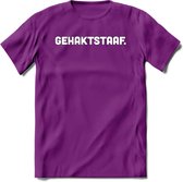 Gehaktstaaf - Snack T-Shirt | Grappig Verjaardag Kleding Cadeau | Eten En Snoep Shirt | Dames - Heren - Unisex Tshirt | - Paars - L